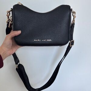 Marc Jacobs Black Crossbody Bag with Gold Accents